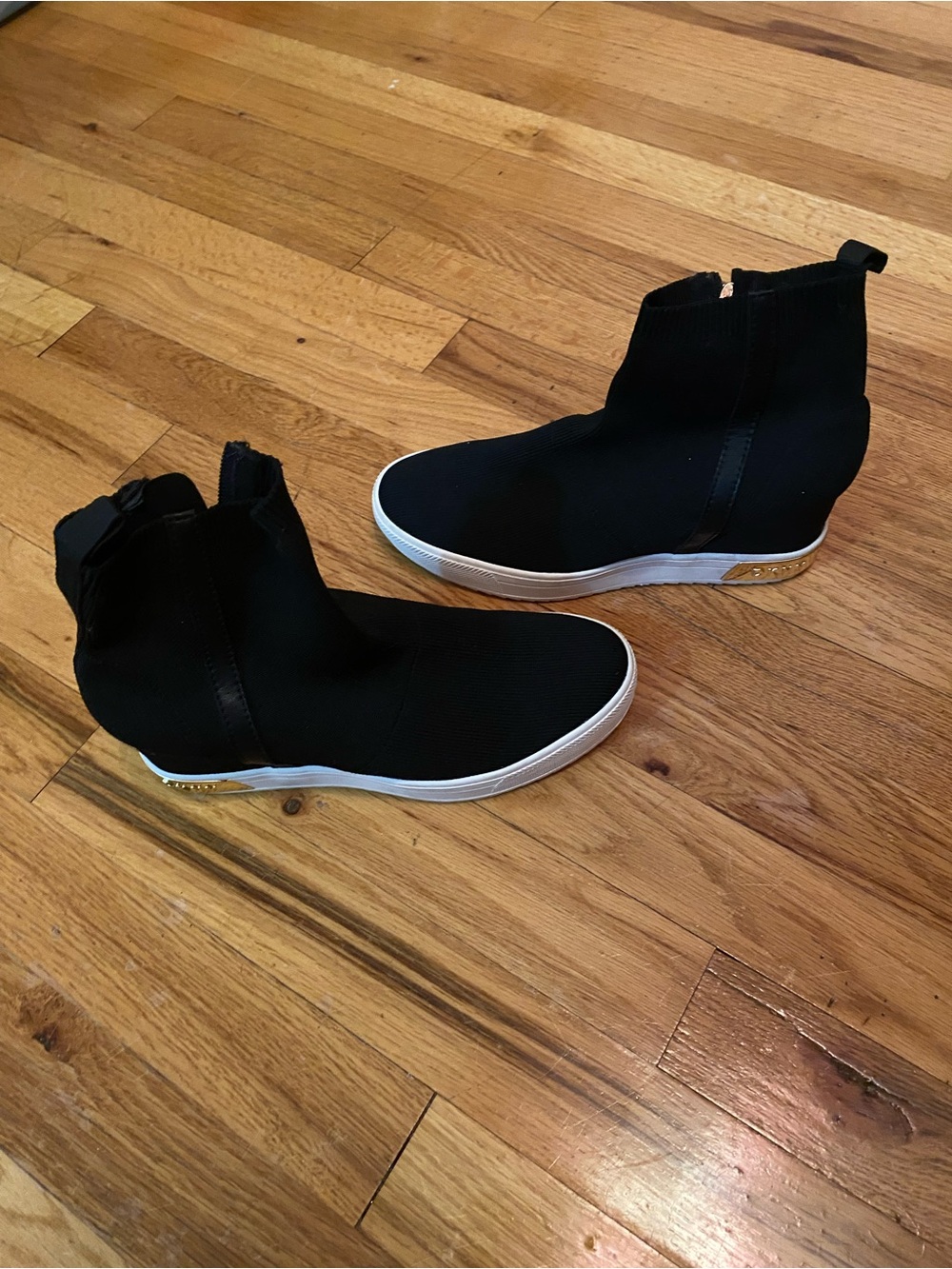 Women's DKNY Black Slip-On Wedge Sneakers - Casual Ankle Boots